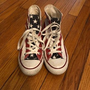 Once-worn American Flag Converse All-Stars